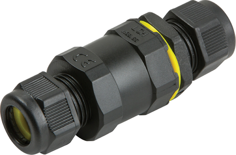 IP68 16A Weatherproof Inline Connector - 3 Pole, Black
