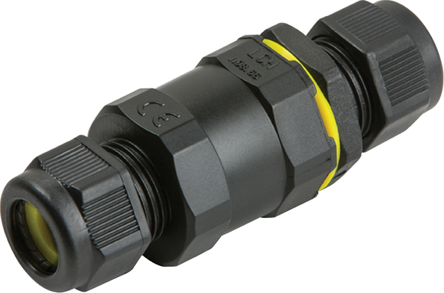 IP68 16A Weatherproof Inline Connector - 3 Pole, Black