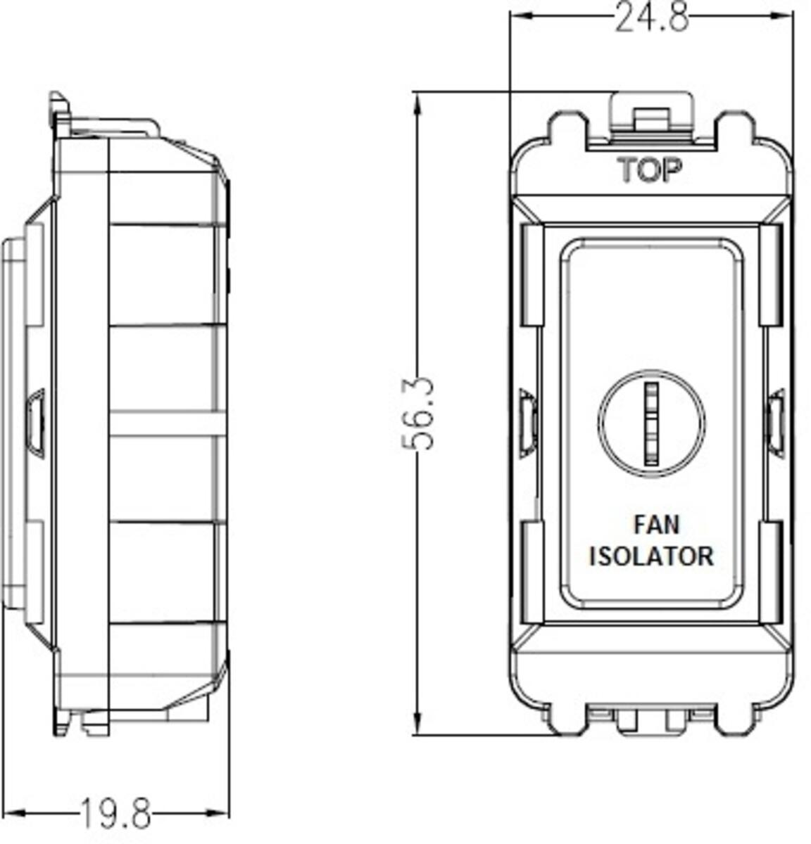 10A Fan Isolator Key Switch Module - Image 2