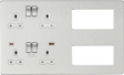 Screwless Multimedia Combination Plate - Brushed Chrome