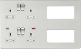 Screwless Multimedia Combination Plate - Brushed Chrome