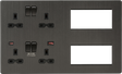 Knightsbridge Multimedia Combo Plate with Dual USB Ports