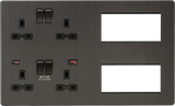 Knightsbridge Multimedia Combo Plate with Dual USB Ports