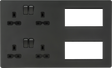 Combination Plate - Anthracite with Black Insert - Front View