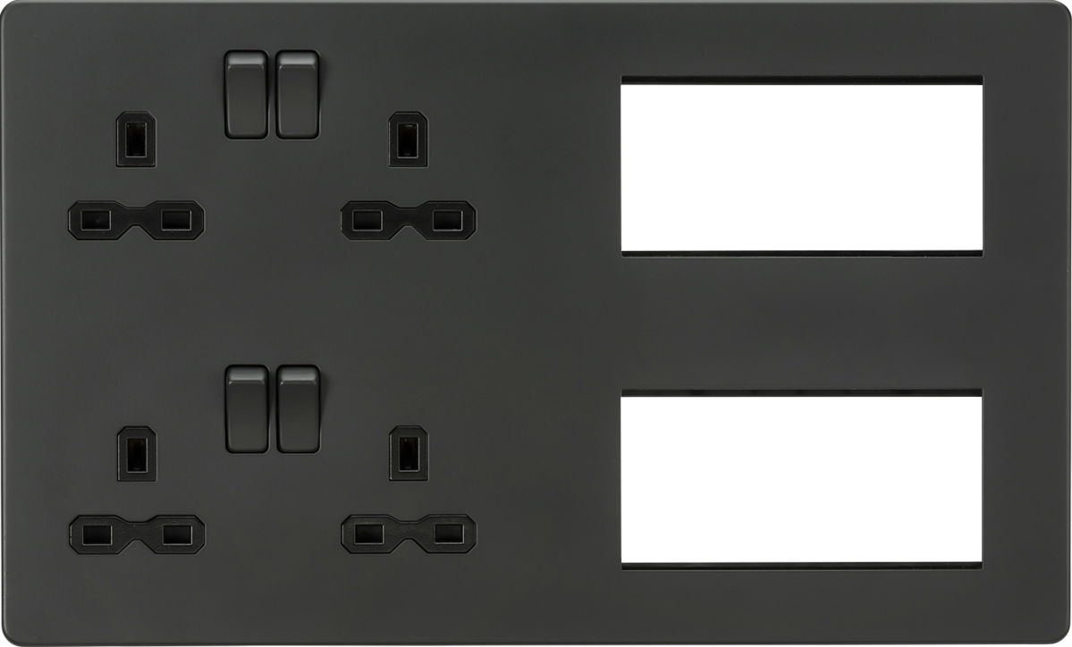 Combination Plate - Anthracite with Black Insert - Front View