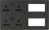 Combination Plate - Anthracite with Black Insert - Front View