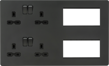 Combination Plate - Anthracite with Black Insert - Front View