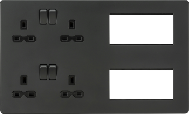 Combination Plate - Anthracite with Black Insert - Front View
