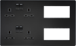 ML Accessories Screwless Multimedia Combination Plate - Matt Black