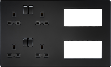 ML Accessories Screwless Multimedia Combination Plate - Matt Black