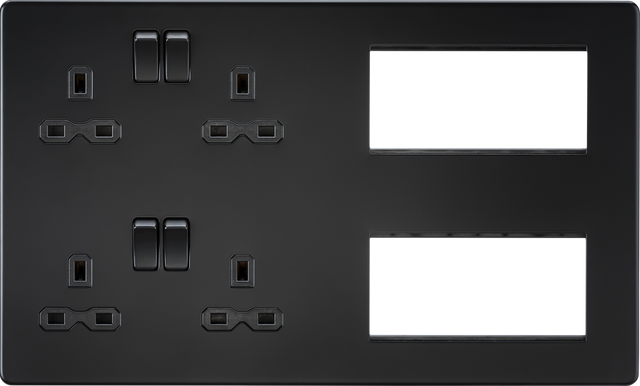 ML Accessories Screwless Multimedia Combination Plate - Matt Black