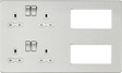 ML Accessories Screwless Multimedia Combination Plate - Brushed Chrome with White Insert
