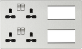 Combination Plate - Brushed Chrome with Black Insert