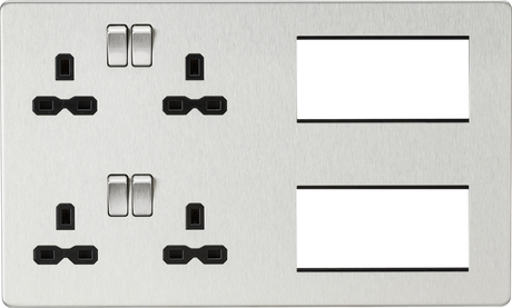 Combination Plate - Brushed Chrome with Black Insert