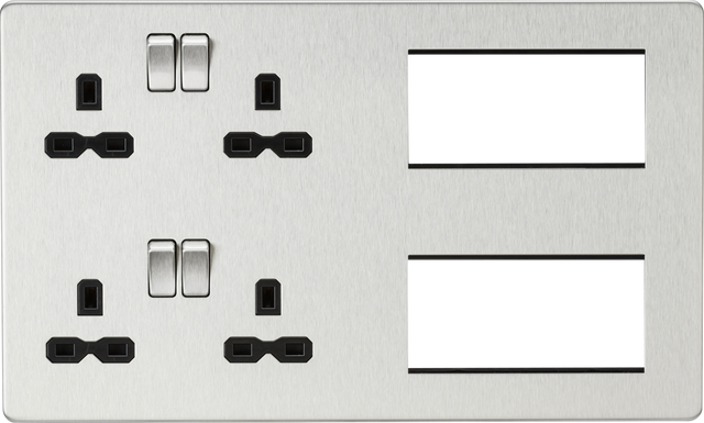 Combination Plate - Brushed Chrome with Black Insert