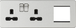 Brushed Chrome 2G DP Socket Combo