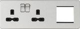 Brushed Chrome 2G DP Socket Combo