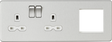 Brushed Chrome 13A 2G DP Socket + 2G Modular Combination Plate