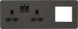 Knightsbridge 13A 2G DP Socket with Modular Combination Plate - Smoked Bronze
