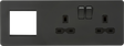 13A 2G DP Socket with 2G Modular Combination Plate - Anthracite