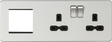 13A 2G DP Socket + 2G Modular Combination Plate - Brushed Chrome with Black Insert