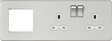 13A 2G DP Socket with Modular Combination Plate - Brushed Chrome