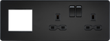 13A 2G DP Socket + 2G Modular Combination Plate - Matt Black