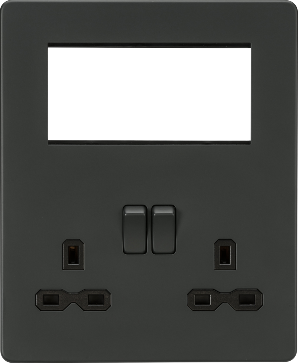 Small Multimedia Combination Plate - Anthracite with Black Insert