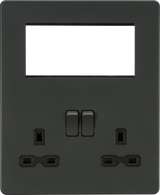Small Multimedia Combination Plate - Anthracite with Black Insert