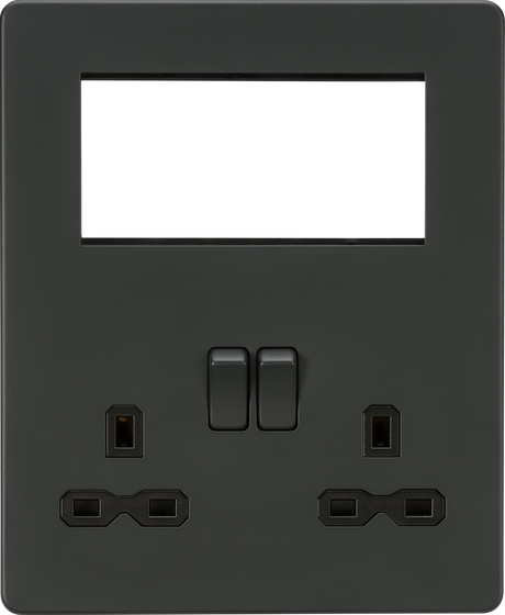 Small Multimedia Combination Plate - Anthracite with Black Insert