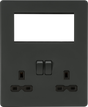 Small Multimedia Combination Plate - Anthracite with Black Insert