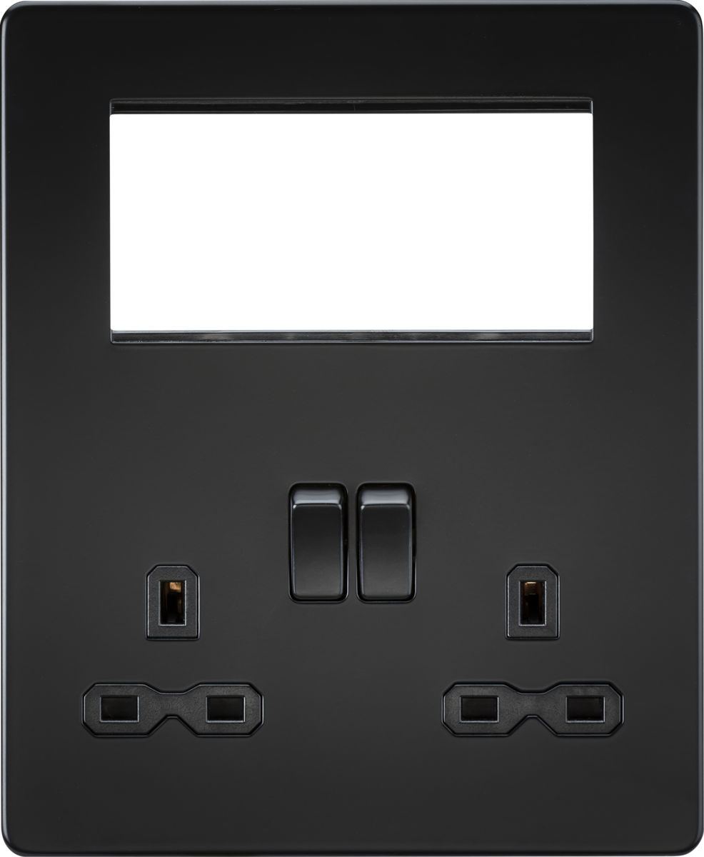 Small Multimedia Combination Plate - Matt Black with Black Insert