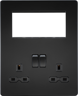 Small Multimedia Combination Plate - Matt Black with Black Insert