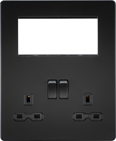 Small Multimedia Combination Plate - Matt Black with Black Insert