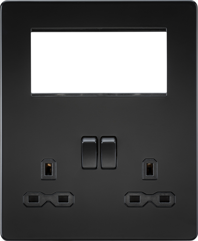 Small Multimedia Combination Plate - Matt Black with Black Insert
