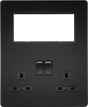 Small Multimedia Combination Plate - Matt Black with Black Insert