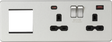 Brushed Chrome 13A 2G DP Socket with Dual USB A+C