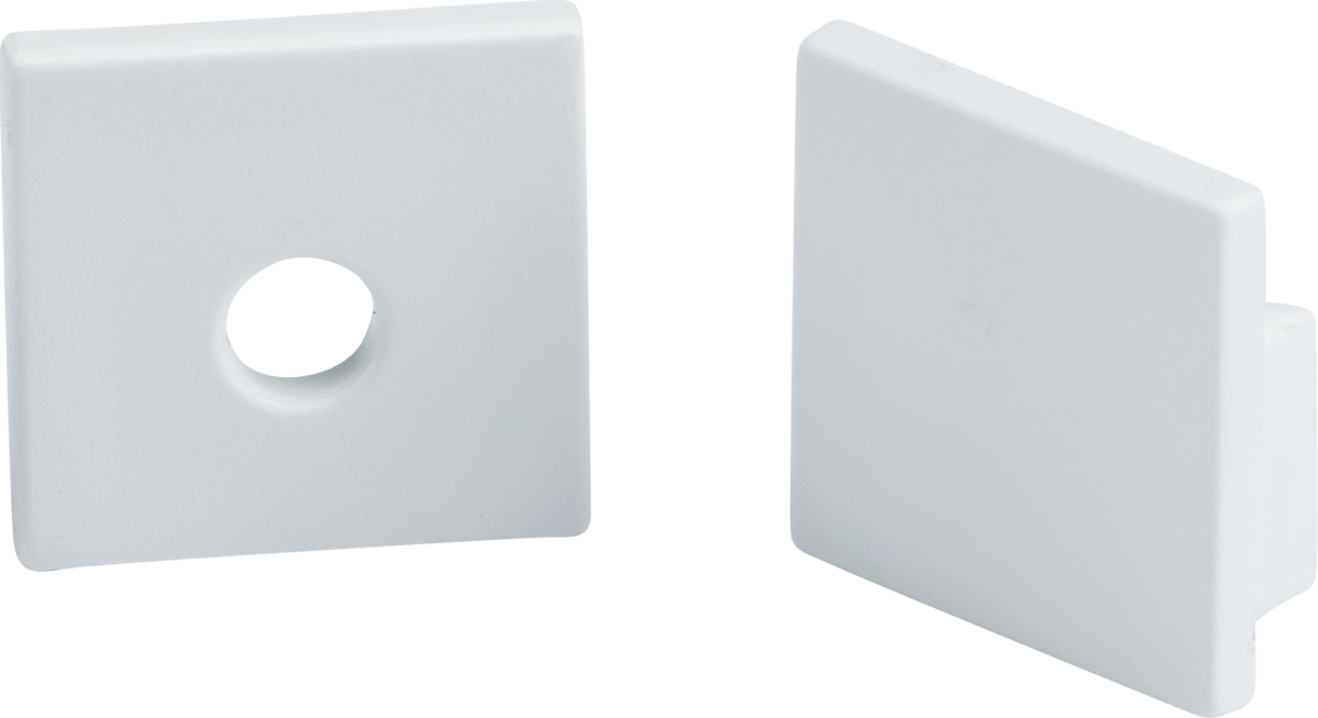 Aluminium Plaster In Profile End Caps - Grey