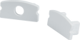 Aluminium Surface Mount Profile End Caps - White