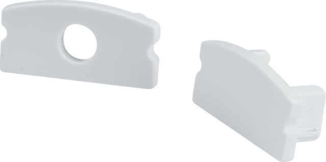 Aluminium Surface Mount Profile End Caps - White
