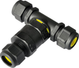 IP68 16A 3-Way Cable Connector (3-Pole), Weatherproof Black