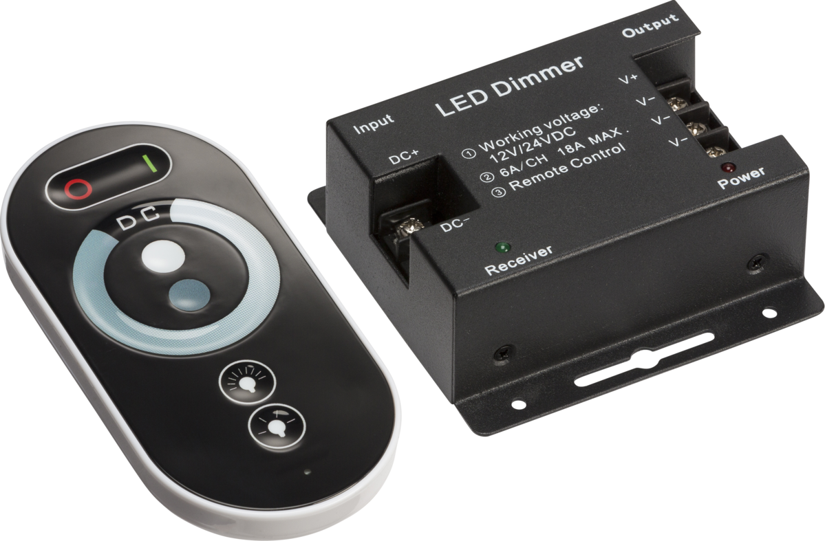 12V / 24V RF Controller and Touch Remote for Dimmer Single Colour