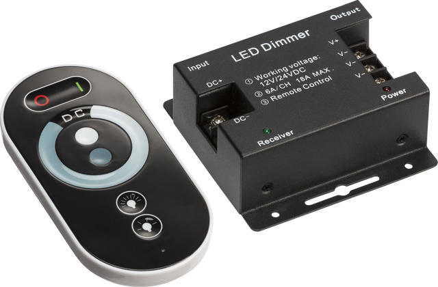 12V / 24V RF Controller and Touch Remote for Dimmer Single Colour