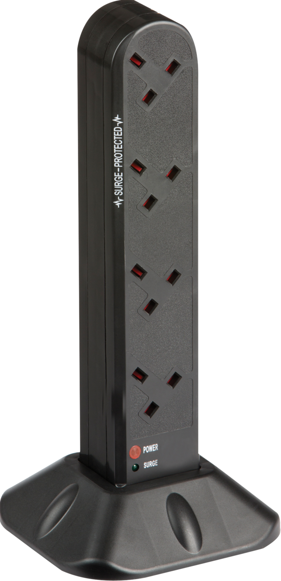 8G 2M Surge Protected Tower with 8 Sockets
