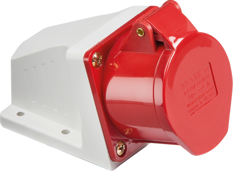 415V IP44 16A Angled Surface Mount Socket 3P+N+E