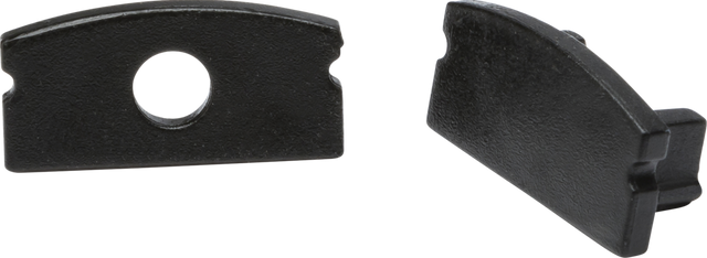 Aluminium Surface Mount Profile End Caps - Black