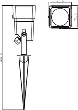 230V IP65 GU10 Square Spike Light - Black, additional view