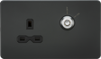 13A DP Key Lockable Socket Anthracite with Black Insert