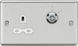 13A DP Key Lockable Socket - Brushed Chrome with White Insert
