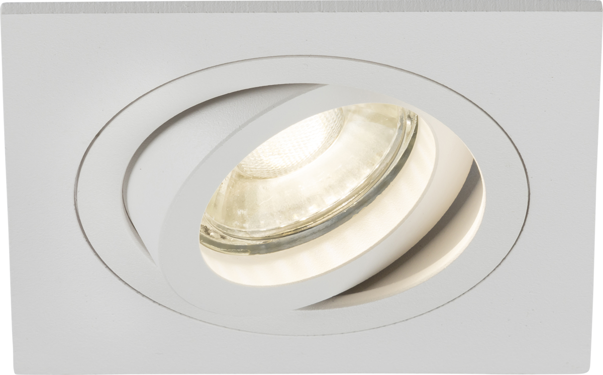 Ambar Single Tilt Square Downlight White - Adjustable GU10 Lighting